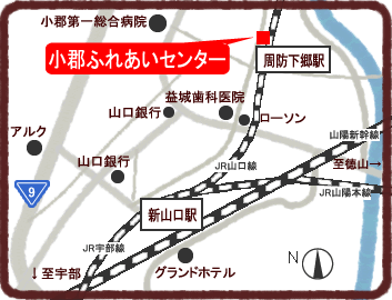 小郡ふれあいセンターの地図