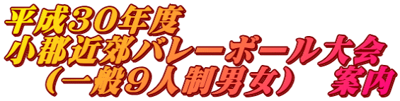 平成30年度 小郡近郊バレーボール大会 (一般9人制男女) 案内