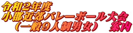 令和2年度 小郡近郊バレーボール大会 (一般9人制男女) 案内